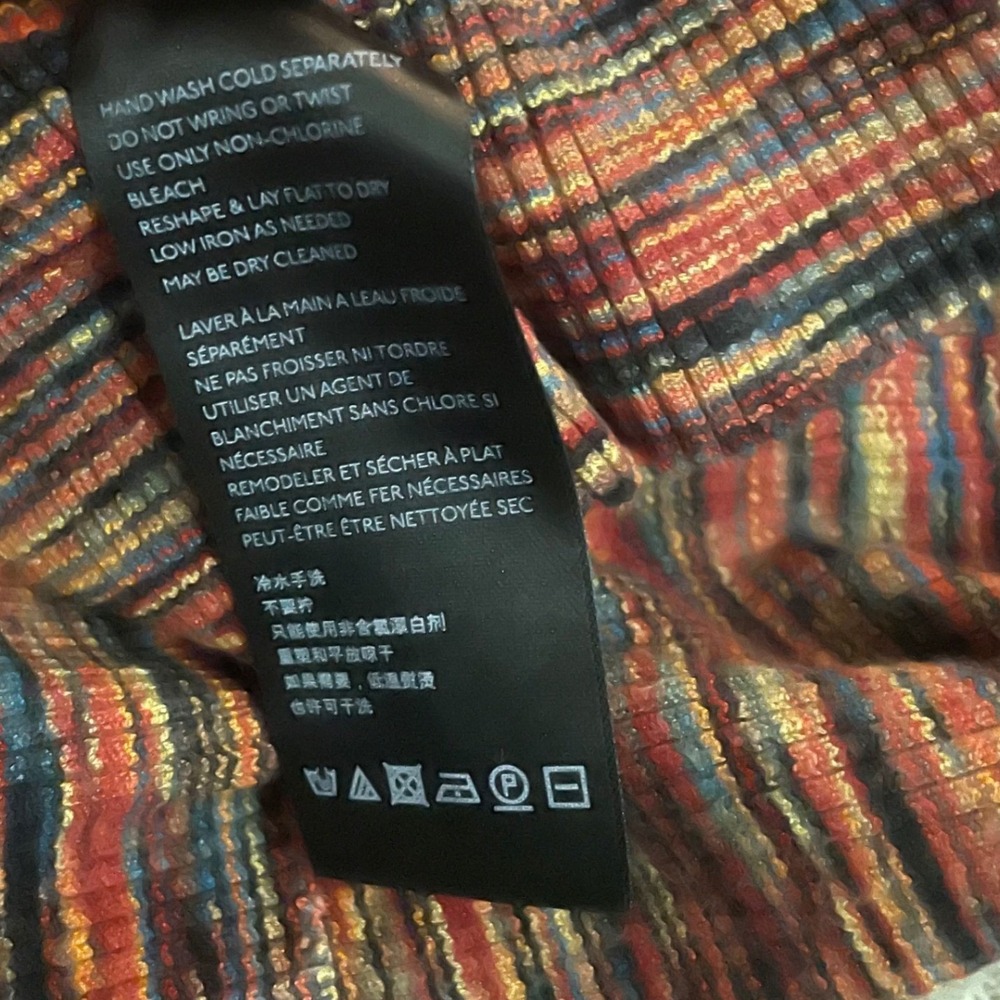 Anthropologie Mock Neck Ribbed Knit Sleeveless Top XS Multi Color Space Dyed - Picture 10 of 11